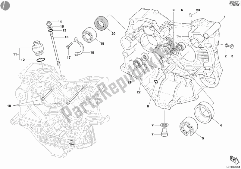 All parts for the Crankcase of the Ducati Superbike 998 S Bayliss 2002